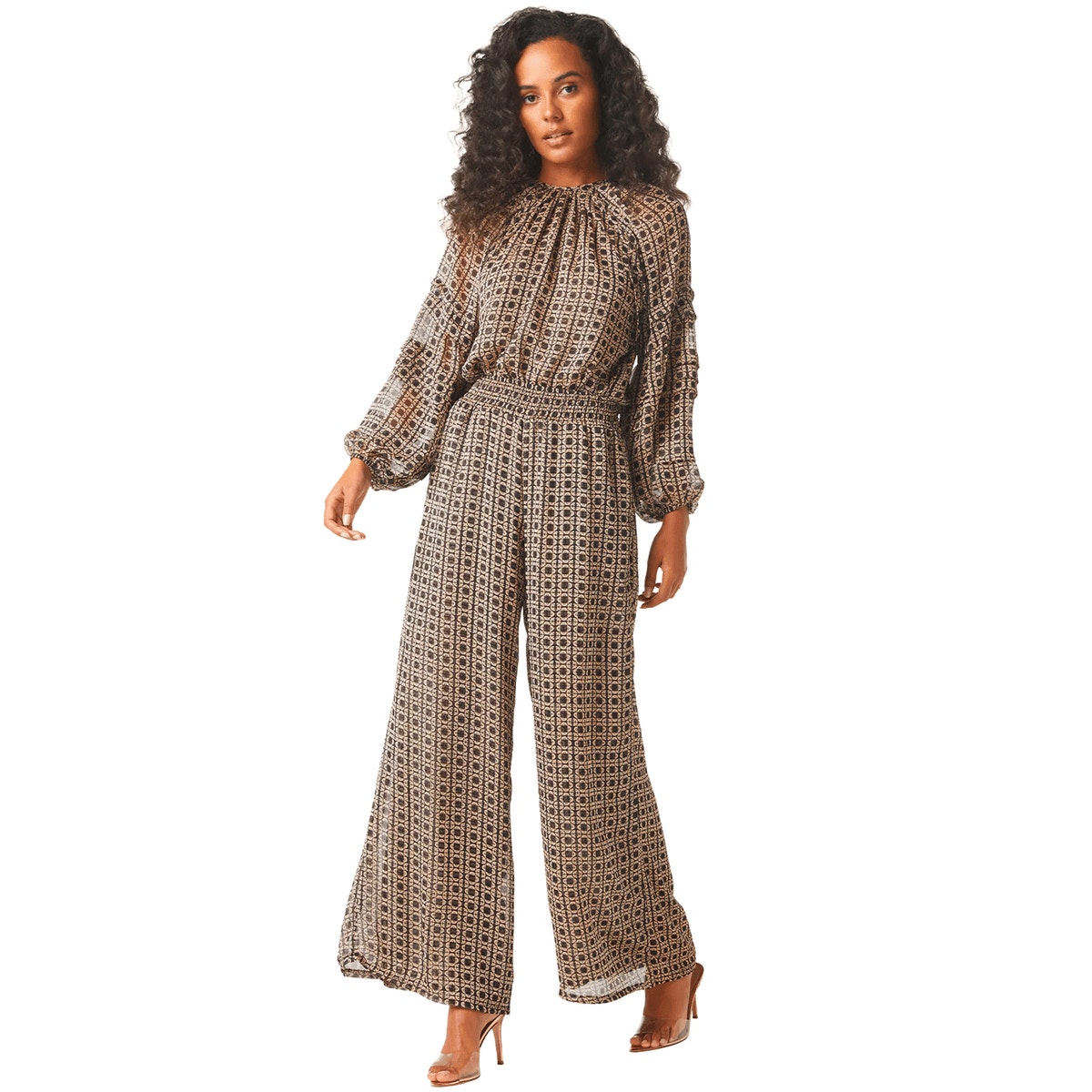 MISA Elastic Waist Freda Pant Lattice Tile Women's Size XS NWT