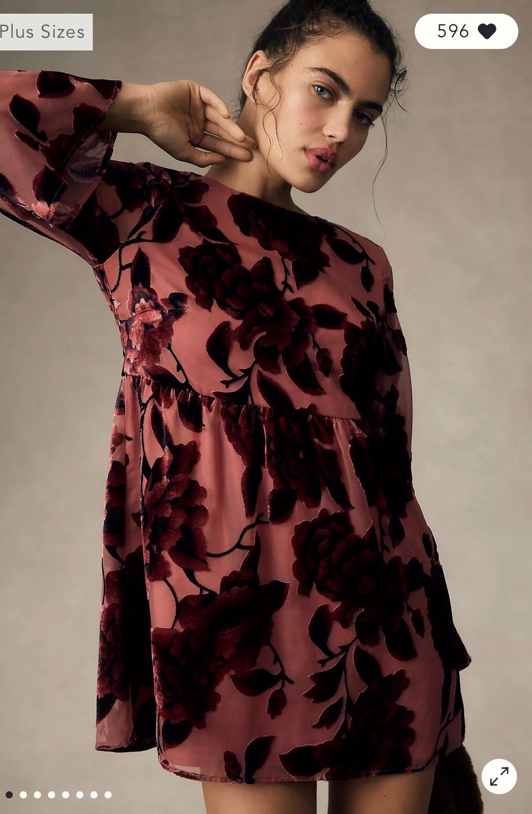 NWT❤️HUTCH LONG-SLEEVE VELVET MINI DRESS szLP