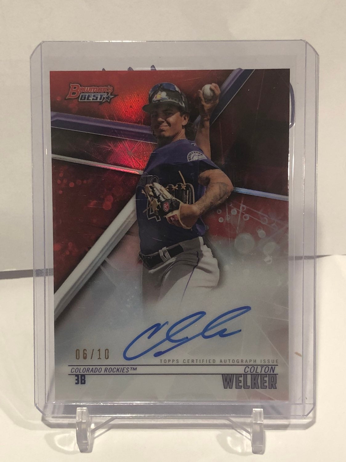 Colton Welker Bowman Auto Red SP RC /10