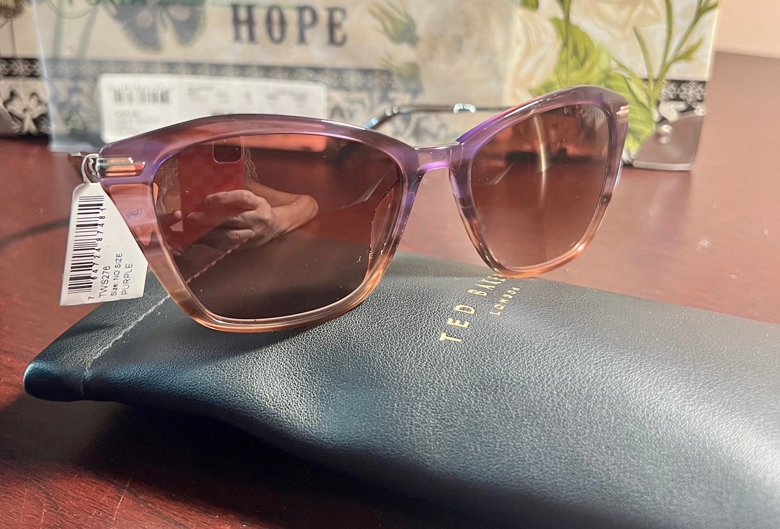 TED BAKER London 55mm Purple Cat Eye Sunglasses