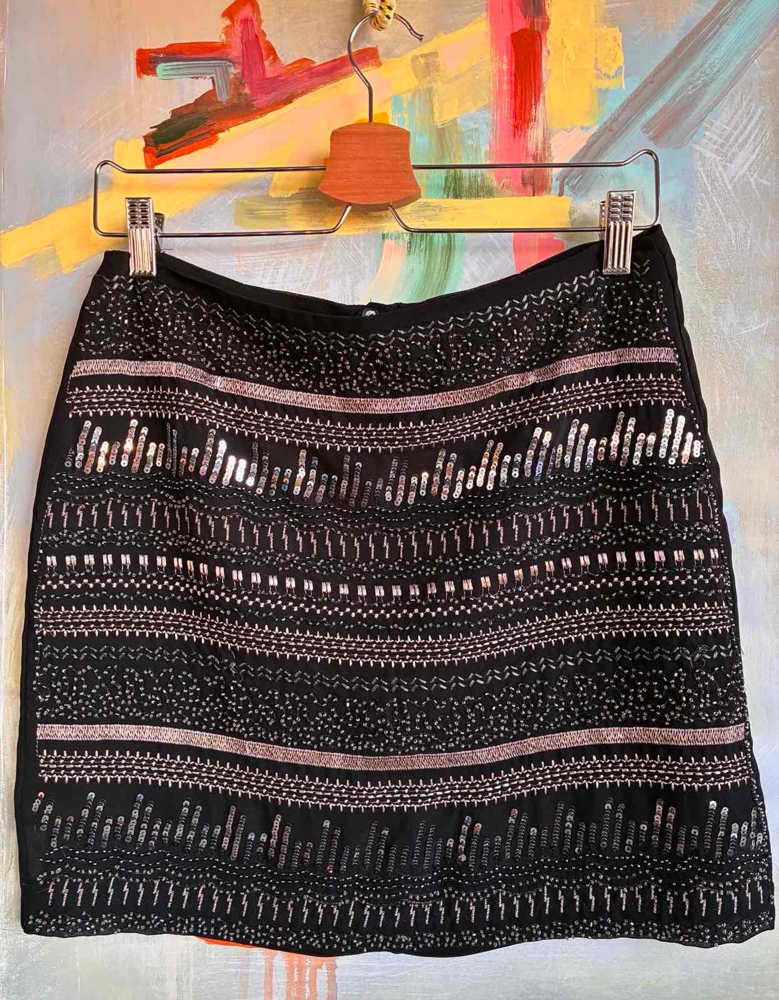 A Line Sequin Mini Skirt