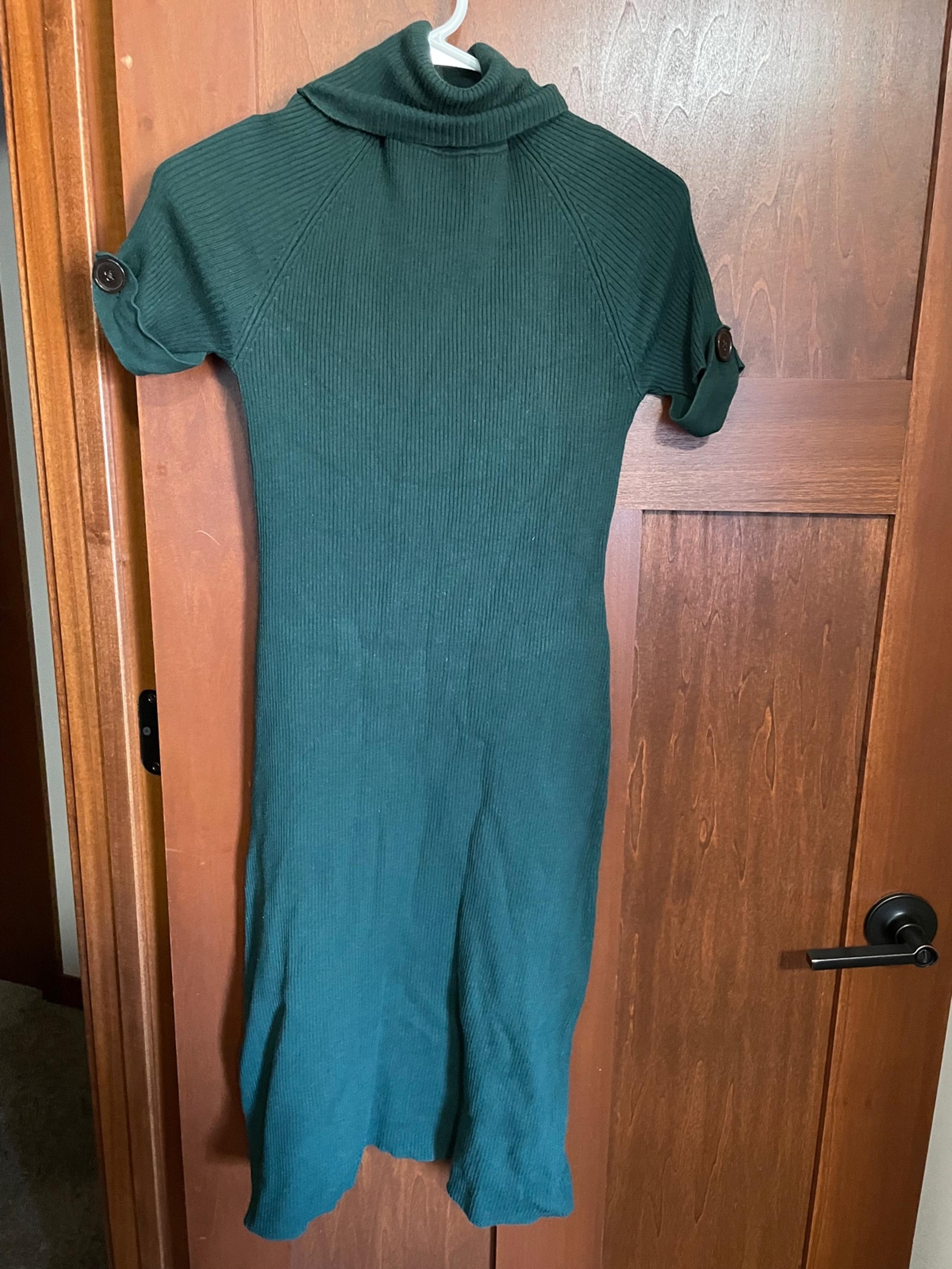 moda international sweater midi dresses dark green size small