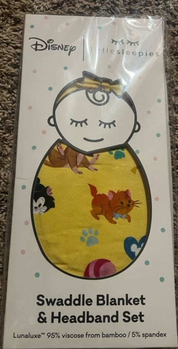 New little sleepies Disney pets headband and swaddle set