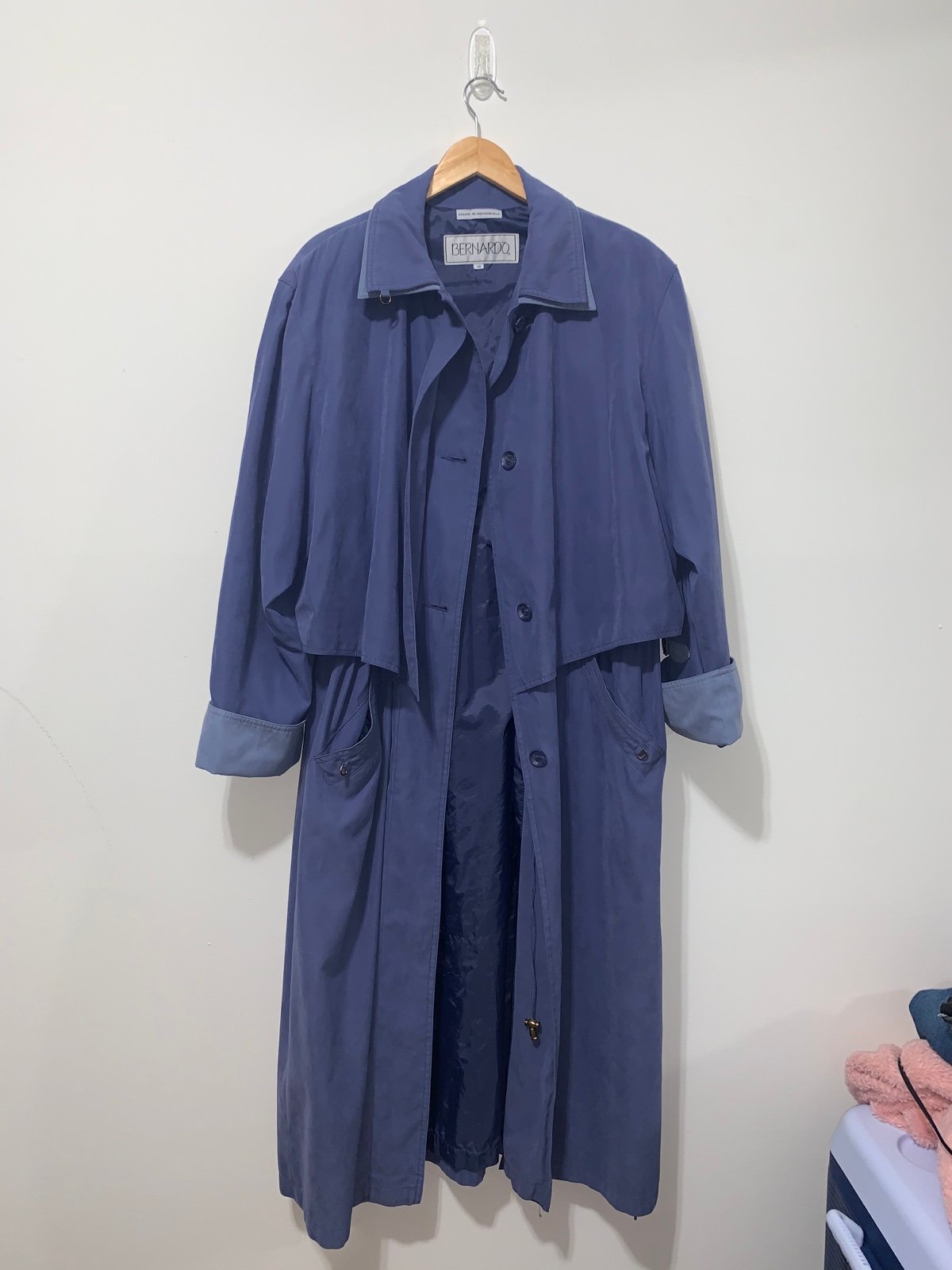 Trench Coat Bernardo blue suede