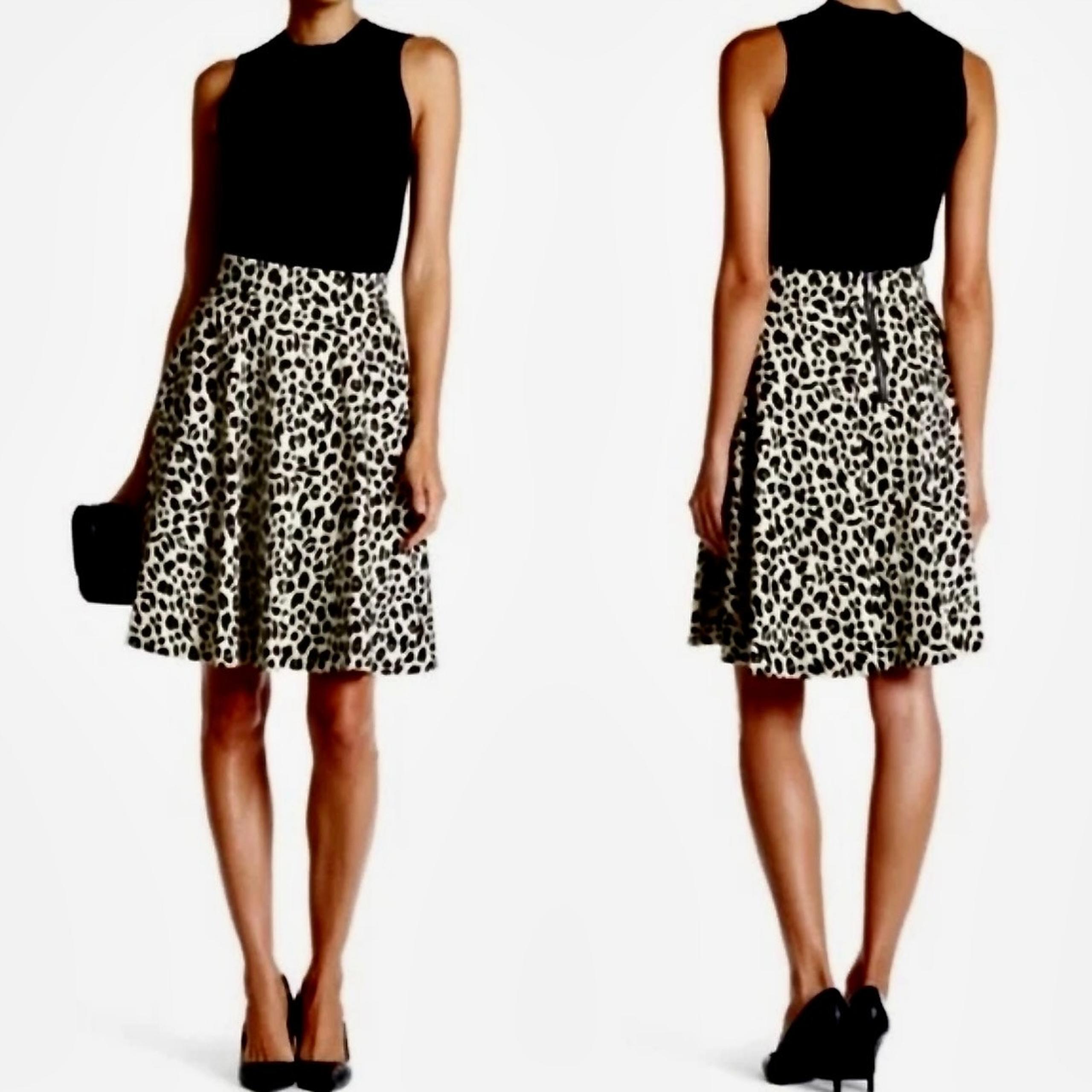 AMANDA + CHELSEA Circle Skirt Women sz. 12 Leopard Cheetah Print NWOT