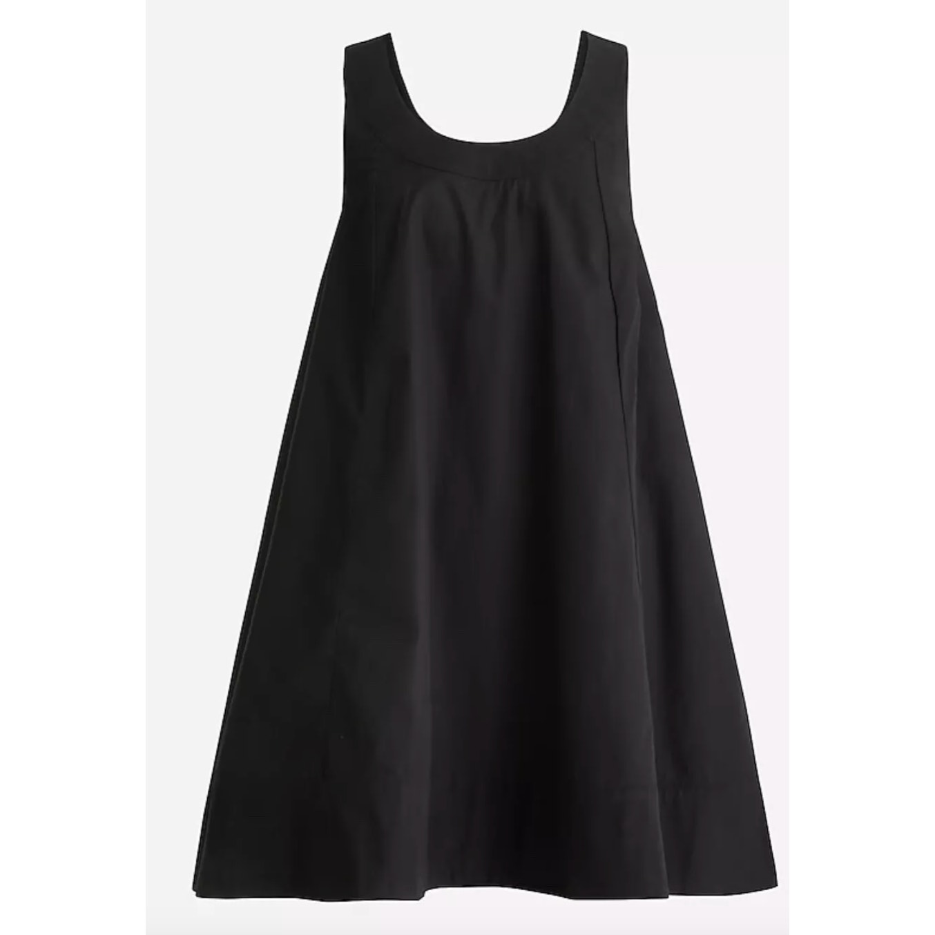 J.Crew Scoopneck Shift Mini Swing Dress Cotton Poplin Black Minimalist Small NWT
