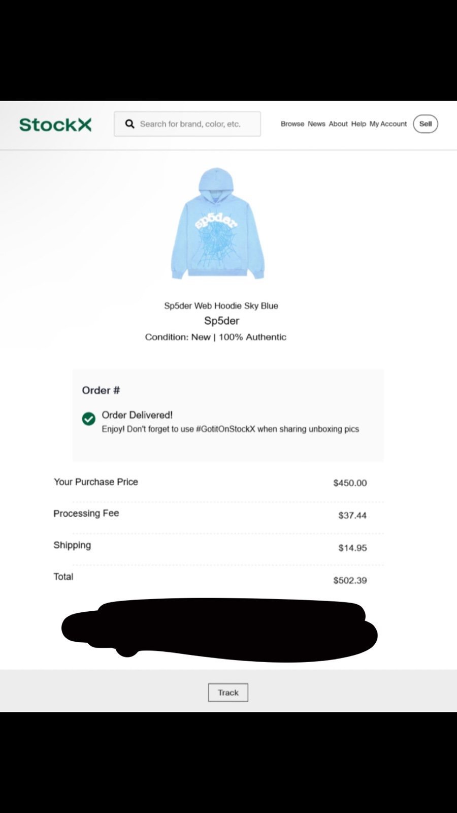 light blue sp5der hoodie