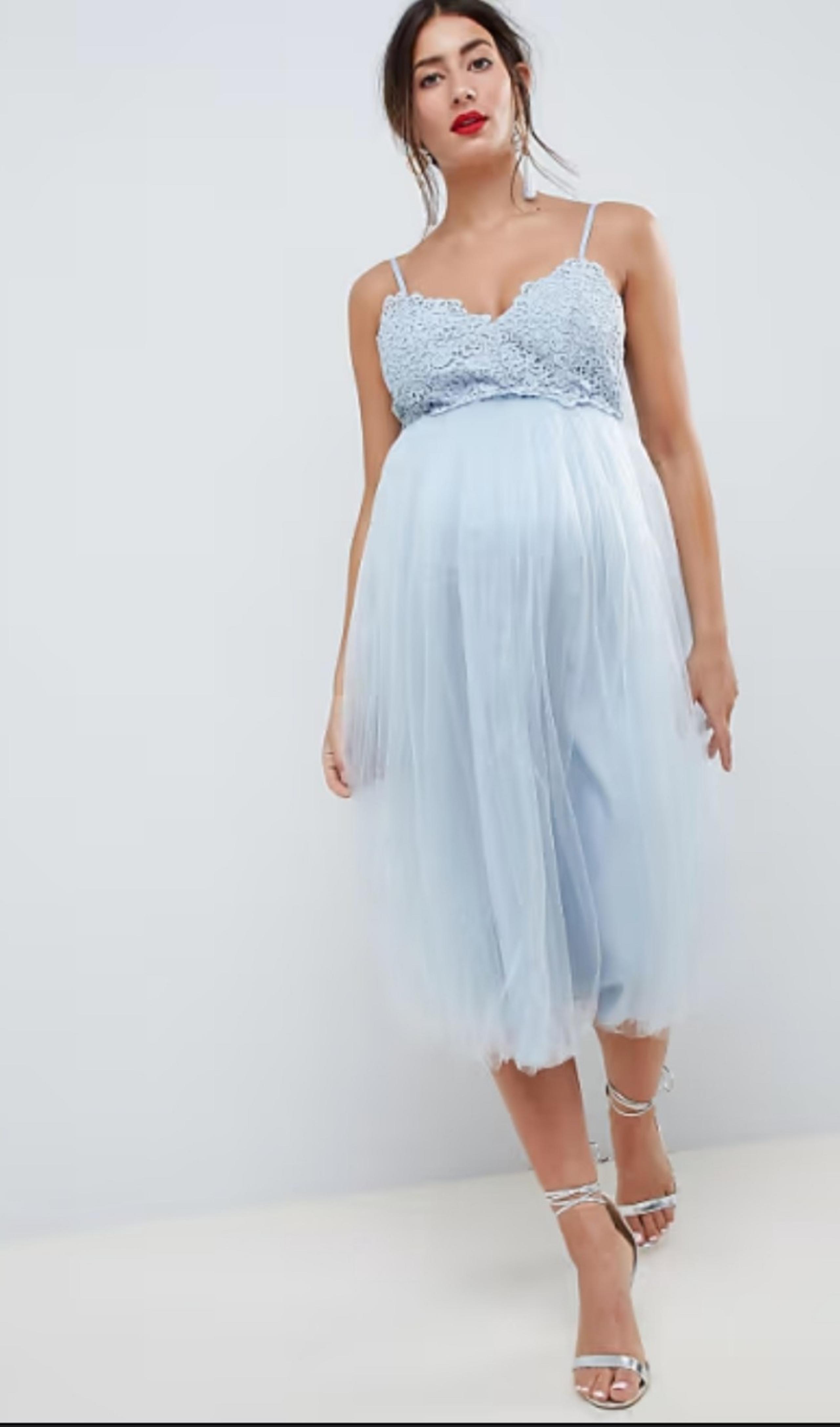 Asos maternity blue dress