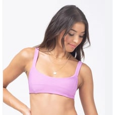 L*Space Jess Bikini Top in Rosebud Pink Ribbed Size Medium NWT