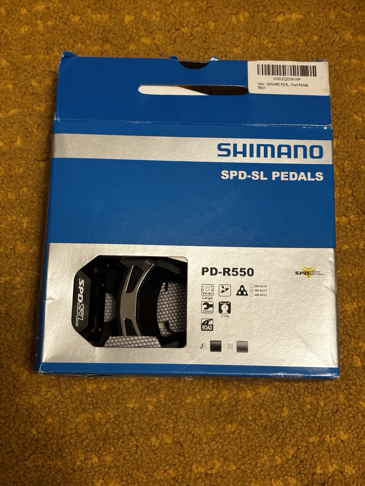 Open Box Shimano PD-R550 SPD-SL Road Bike Bicycle Pedals Black Clipless w cleats