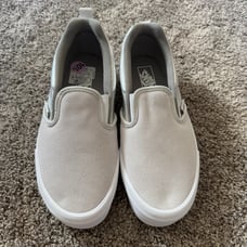 Vans Knu Slip Metallic Silver Sneakers Slip-On Shoes Men’s Size 10.5