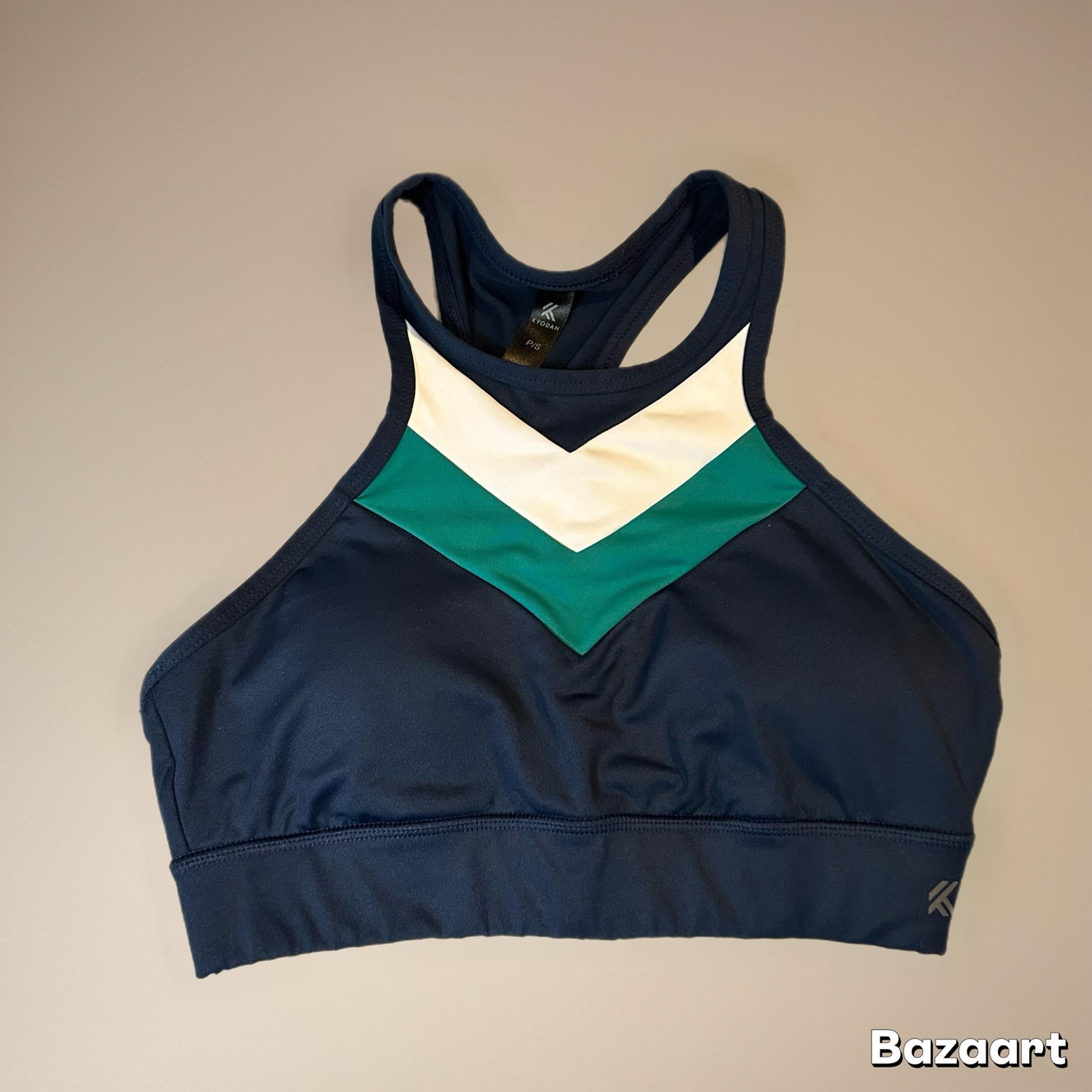 Kyodan Racerback Sports Bra Blue Green White Women’s Size S