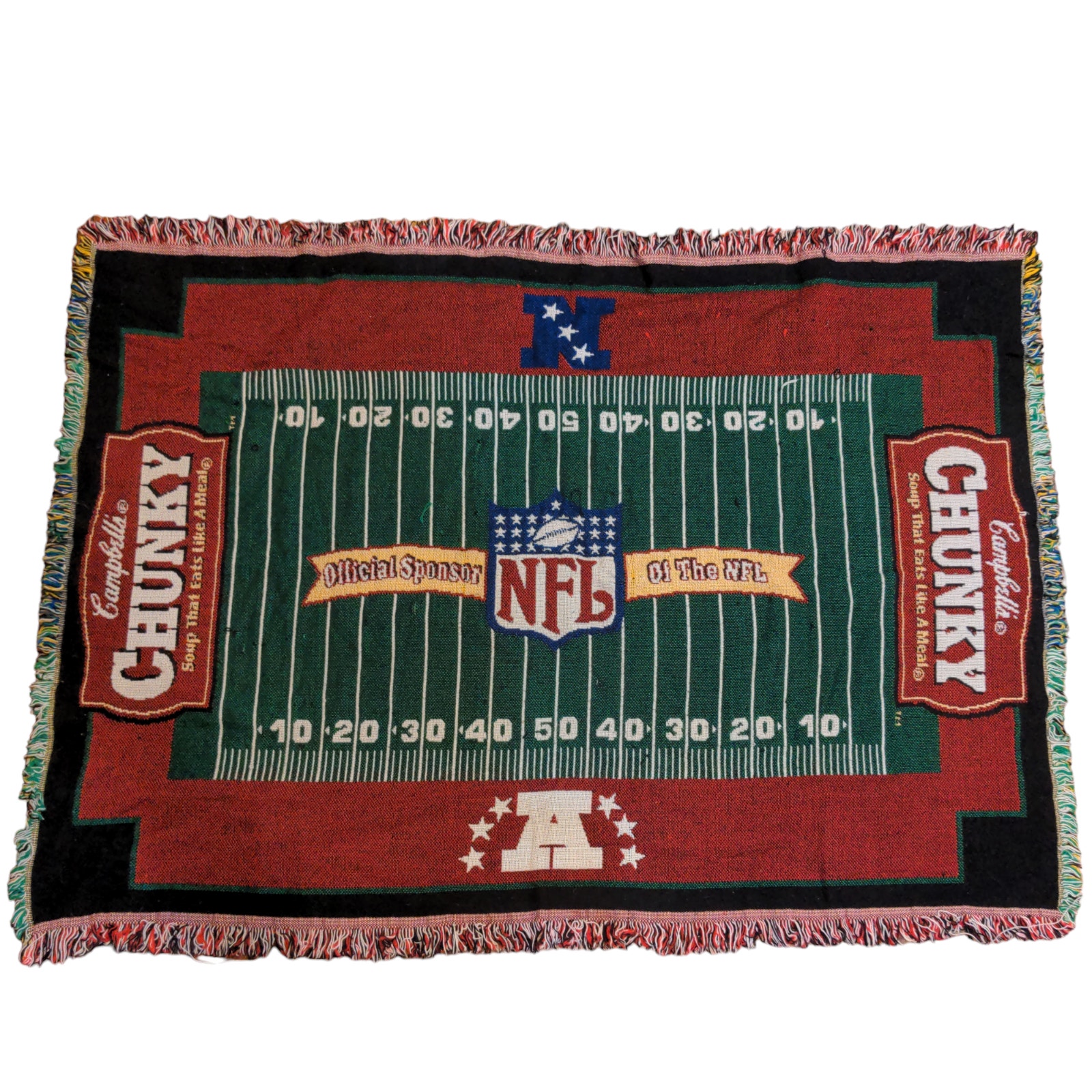 Campbells Chunky Soup Tapestry Blanket Multi Size 38x55 Vintage Logo