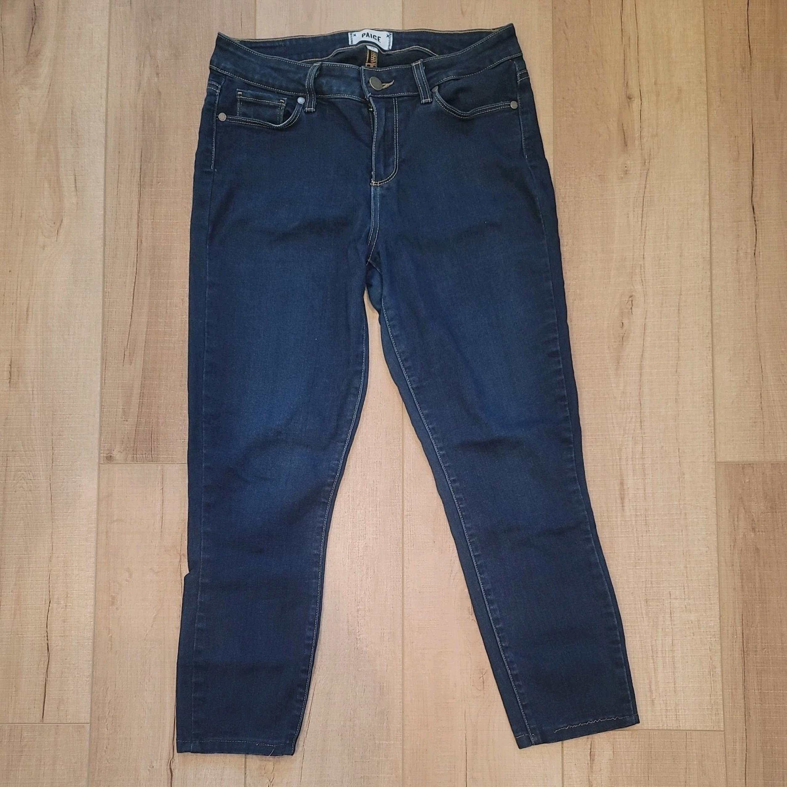 Paige Lana Verdugo Crop Denim Blue Jeans Womens Size 28 Dark Wash