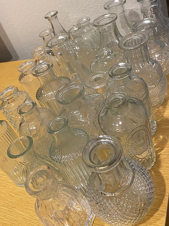 Glass Bud Vases Set of 25,Small Clear Vases for Flowers, Vintage Vases in Bulk