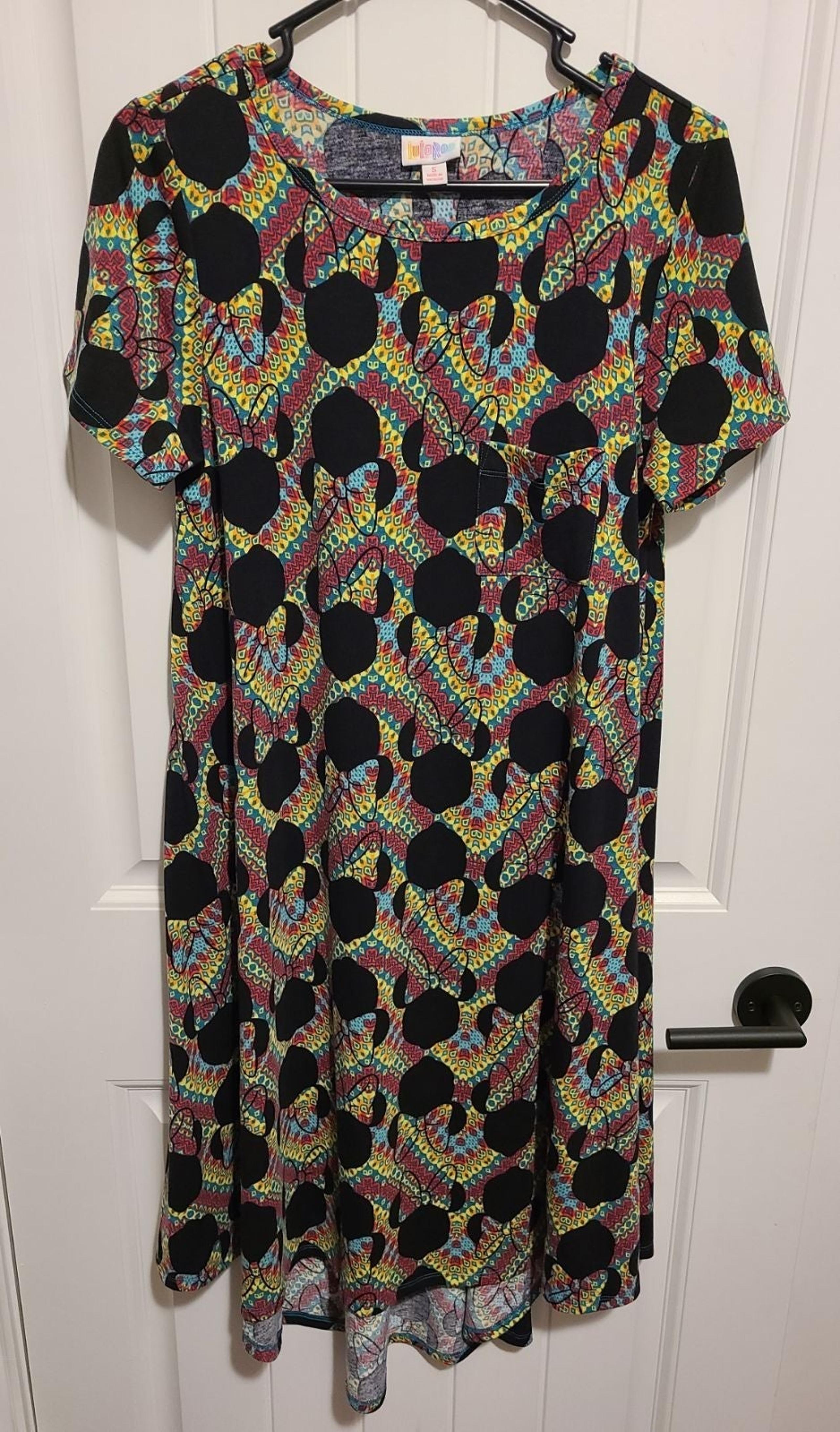 Lularoe Carly Dress Disney Minnie Mouse small high low womens