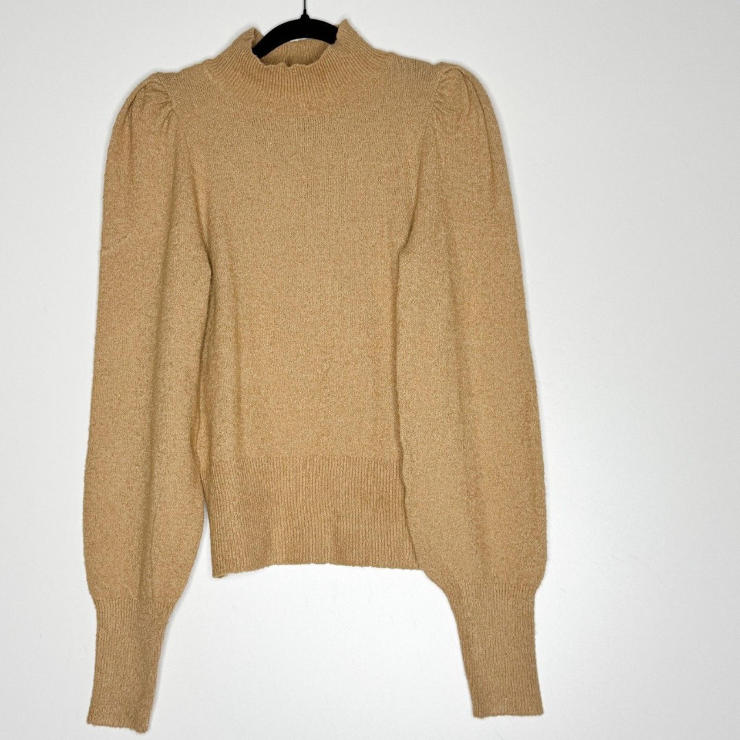 NEW Express Mock Neck Puff Sleeve Brushed Knit Sweater Women's Size XS