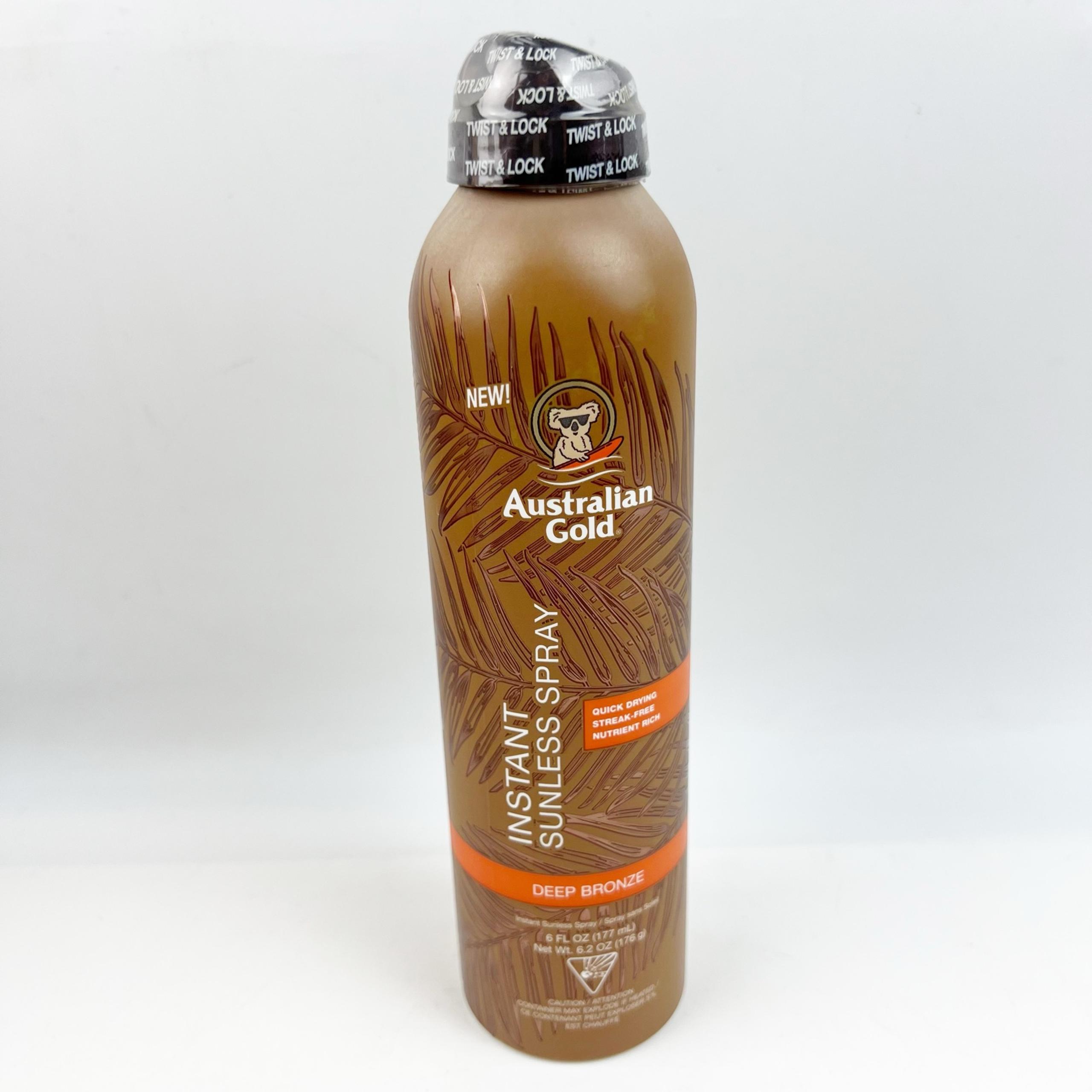 Deep Bronze Instant Sunless Tanning Spray Quick Dry New 6 oz - Australian Gold