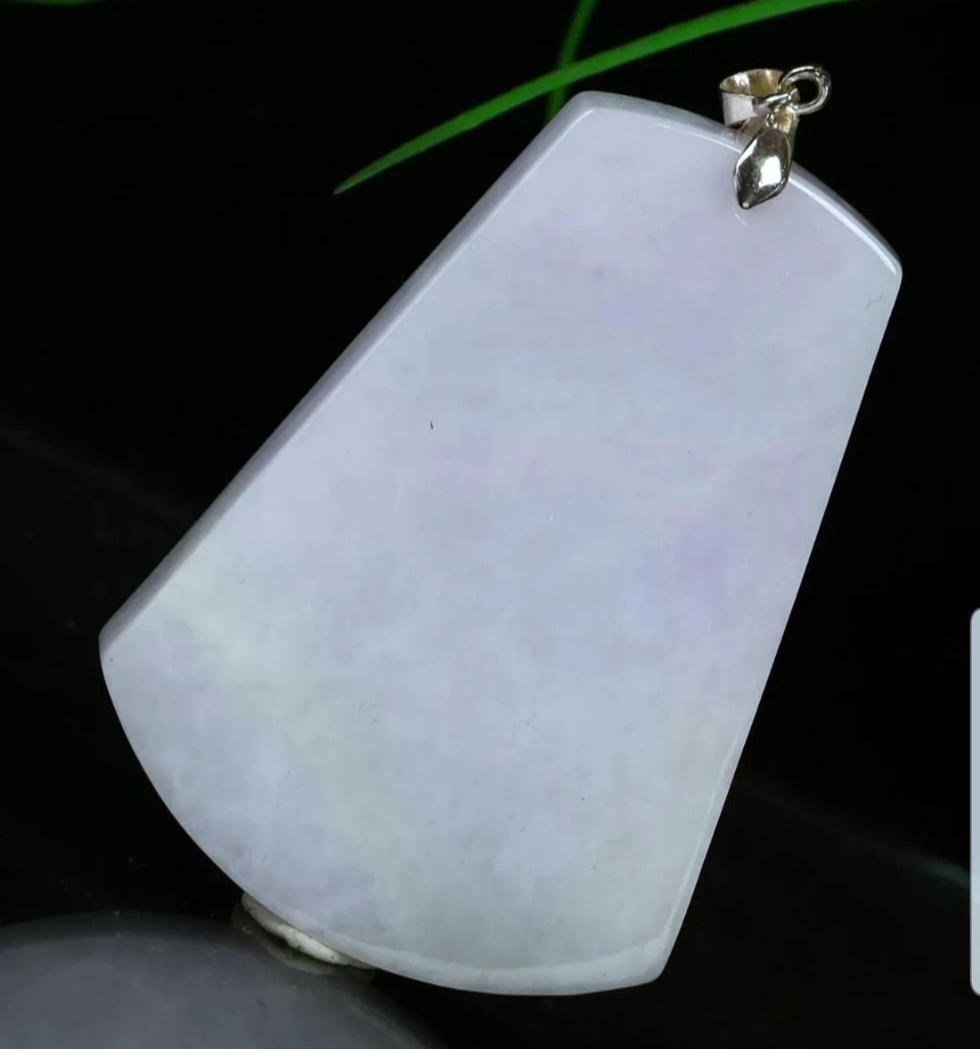 Burmese icy type A jadeite jade pendant.
