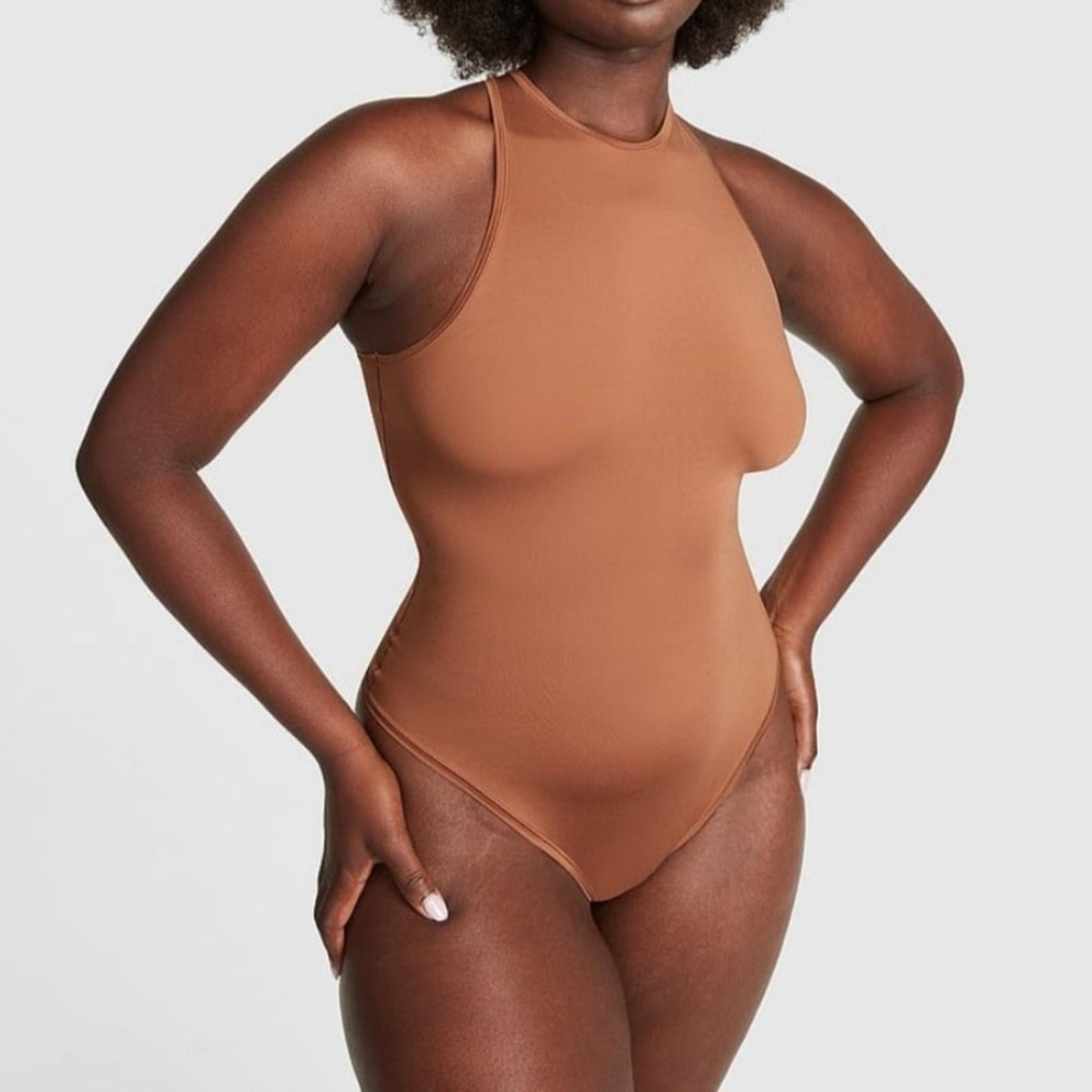 PINK Victoria's Secret Womens Base Stretch High Neck Bodysuit Size. Large NEW.