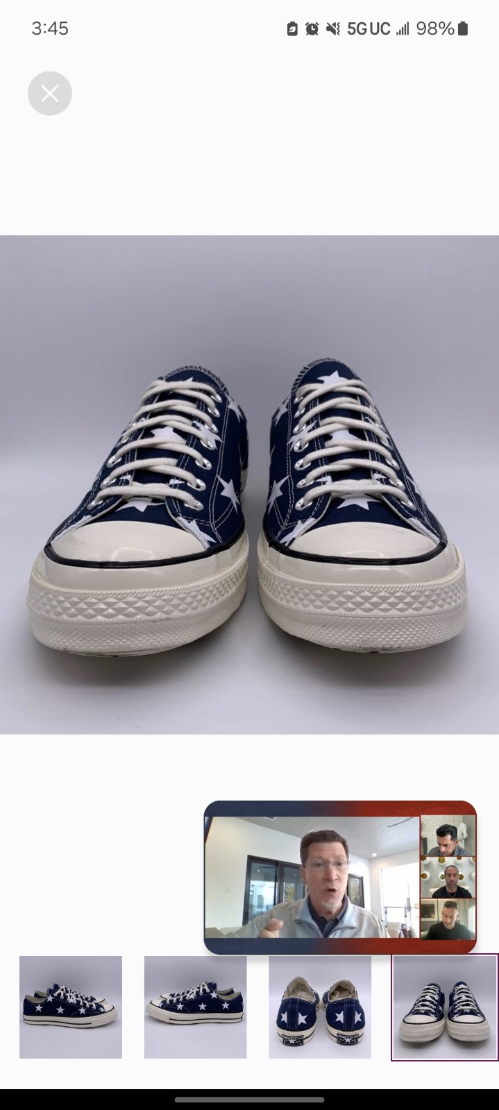 RARE!!! Converse Chuck 70 Low Top Shoes Star Pattern Mens 12
