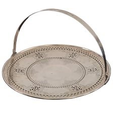 Silver plated serving tray basket vintage