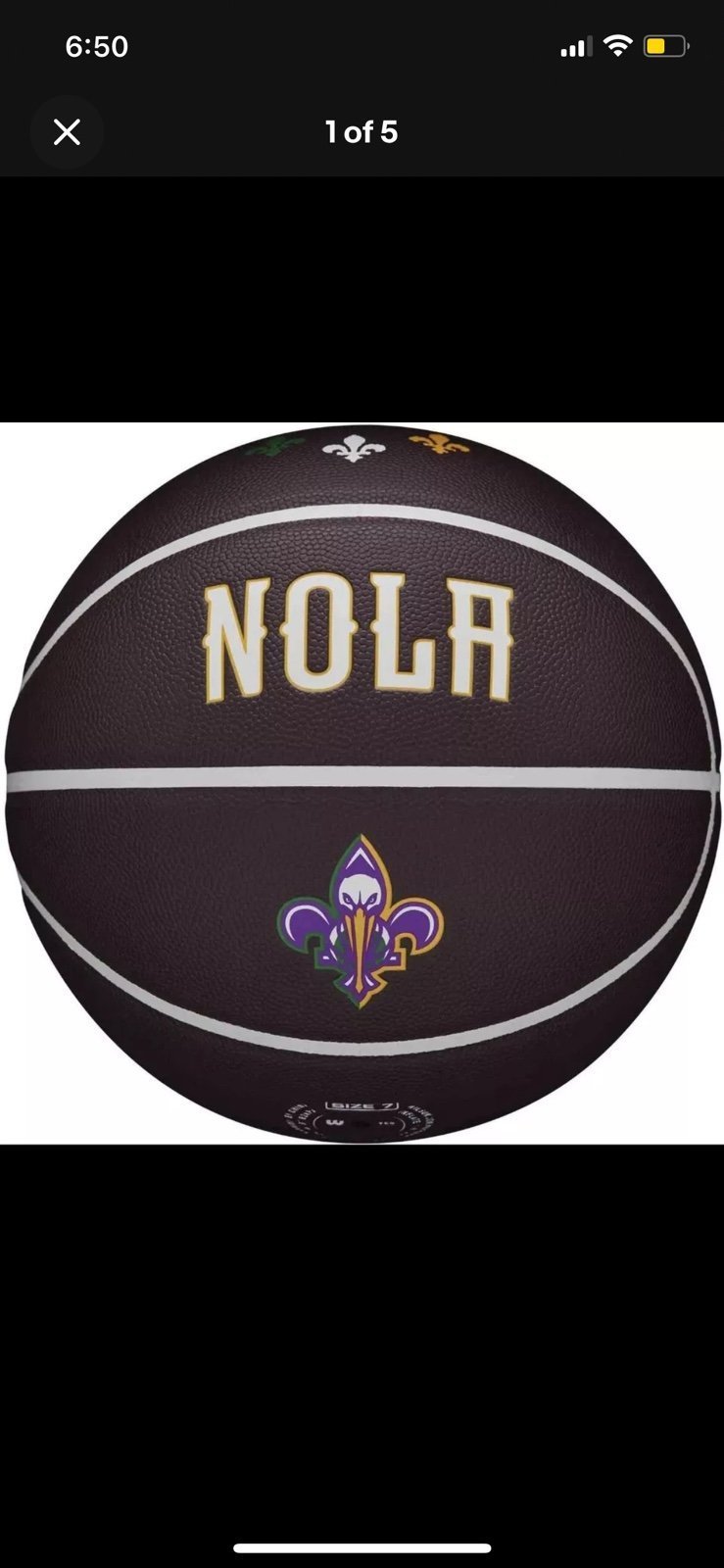 Wilson New Orleans Pelicans Unsigned City Edition Basketball NEW IN BOX