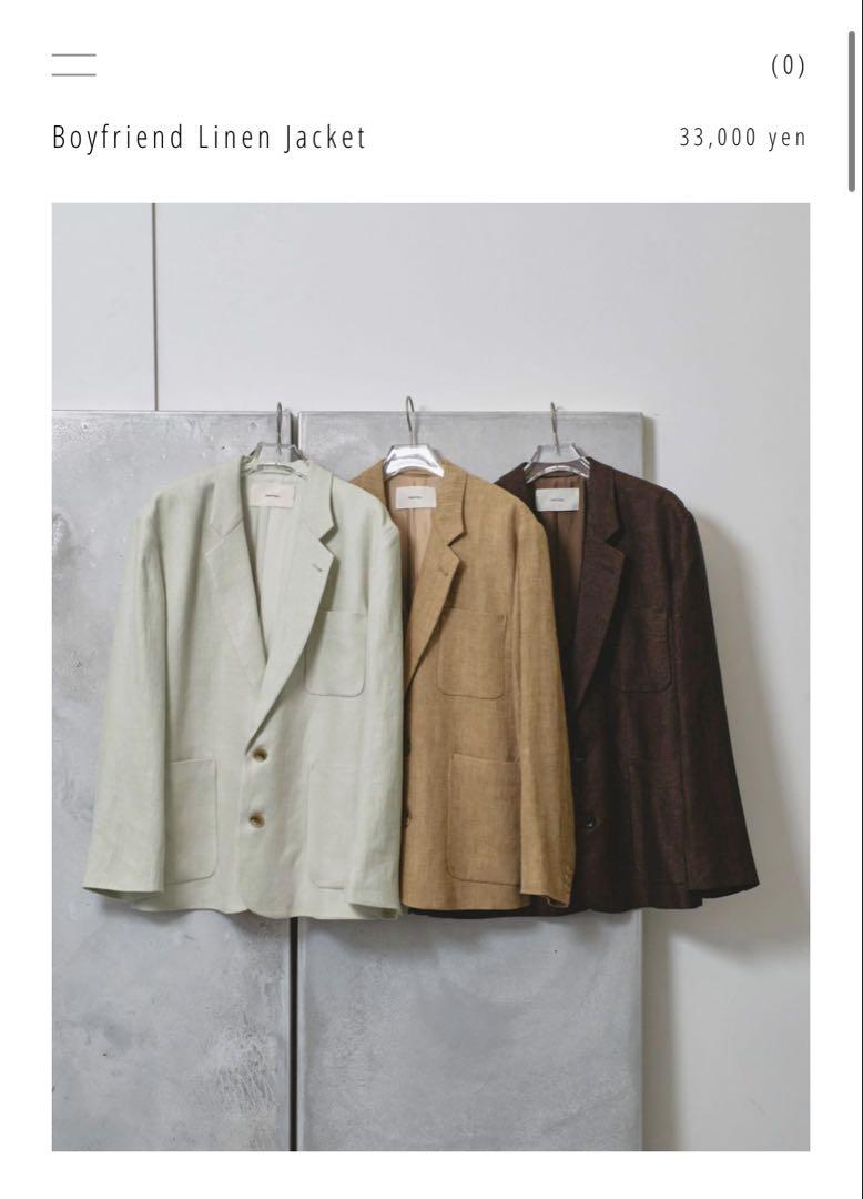 かわいい新作 Todayful 36 Size Beige Jacket Linen Boyfriend ジャケット・アウター