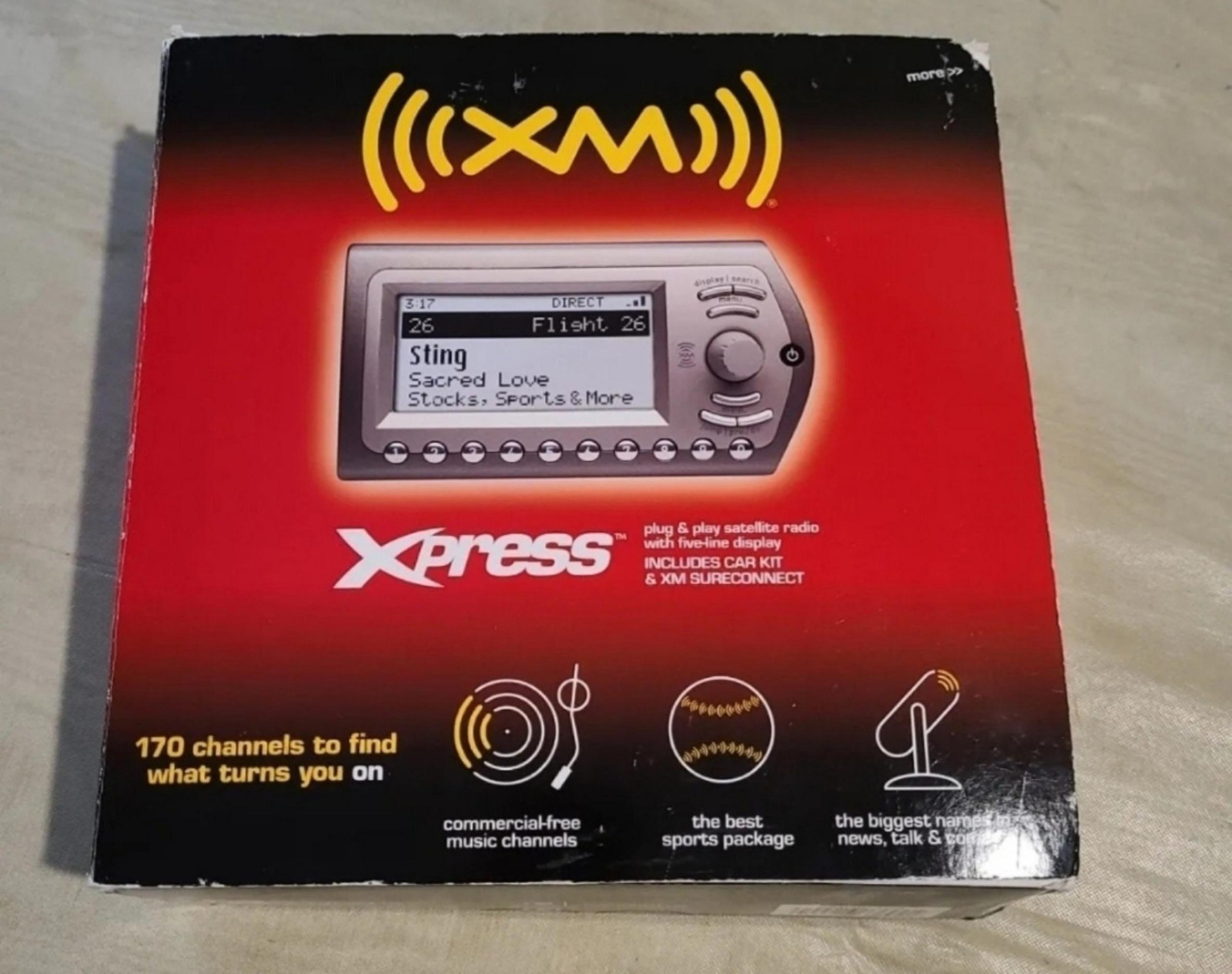 XM Express EZ Radio w/ Car kit XM Radio XMCK-10A 170 channels to find.