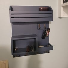 Key Holder for Wall, Wall Mounted Mail Organizer with 6 Metal Key Hooks