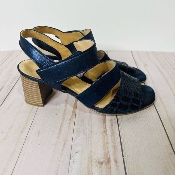Gabor Bluette Mississippi Midnight Blue Leather Sandals