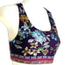 NWT JOHNNY WAS BEE ACTIVE LEXI REVERSIBLE PLUM FORAL SPORTS BRA SIZE XS