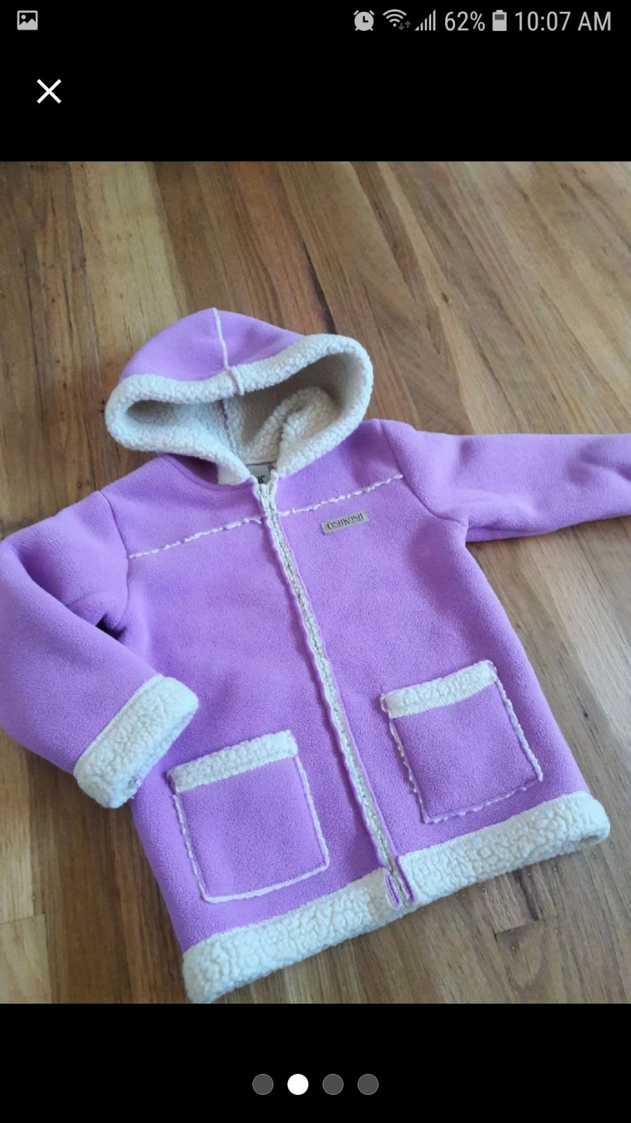 Lavender OSHKOSH Faux fur Jacket Coat 3T