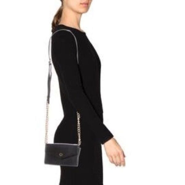 MICHAEL KORS~jet set travel~LEATHER WALLET ON A CHAIN~CROSSBODY BAG