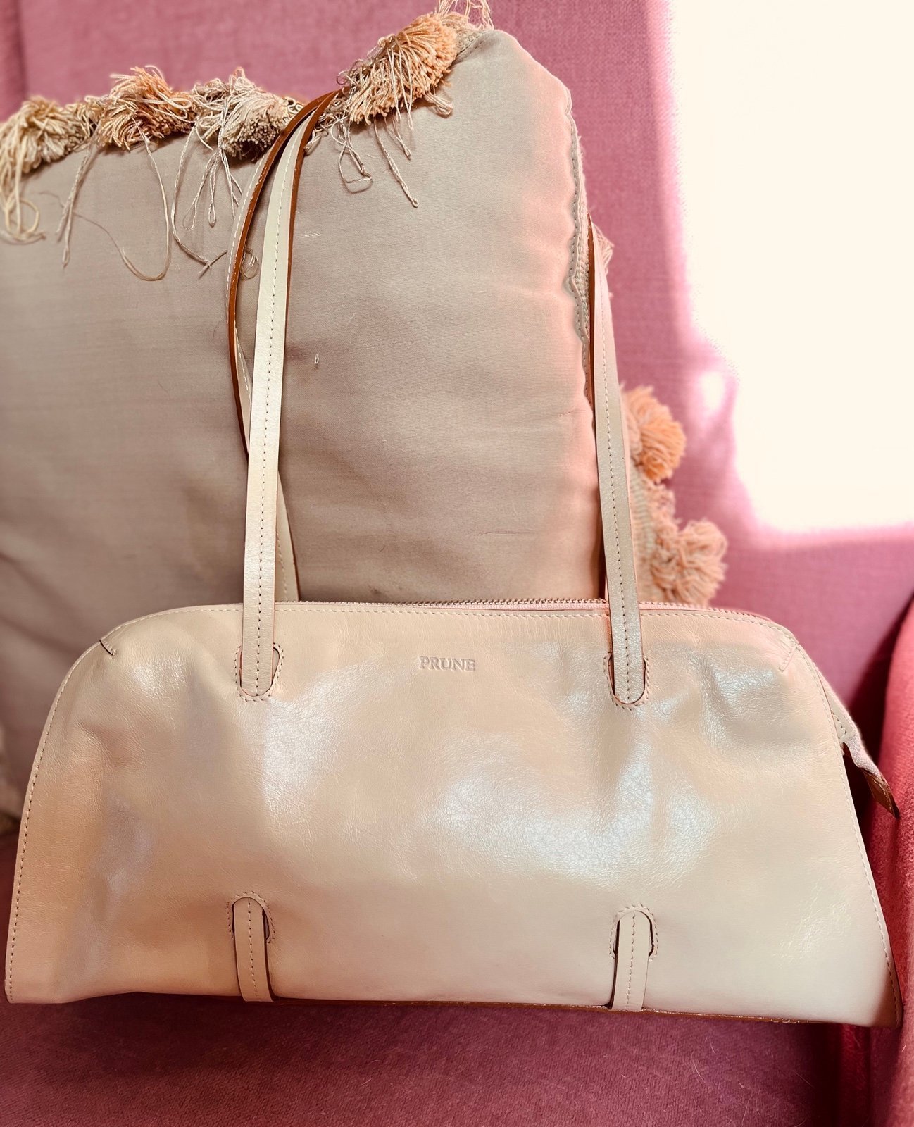 Prune Leather Shoulder Bags Mercari
