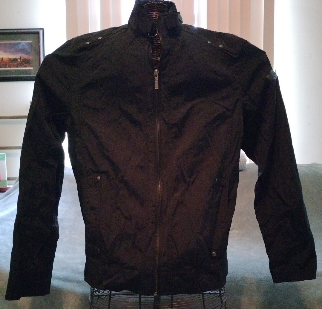 Calvin Klein Black Light Weight Jacket Coat with Brads. Size M.