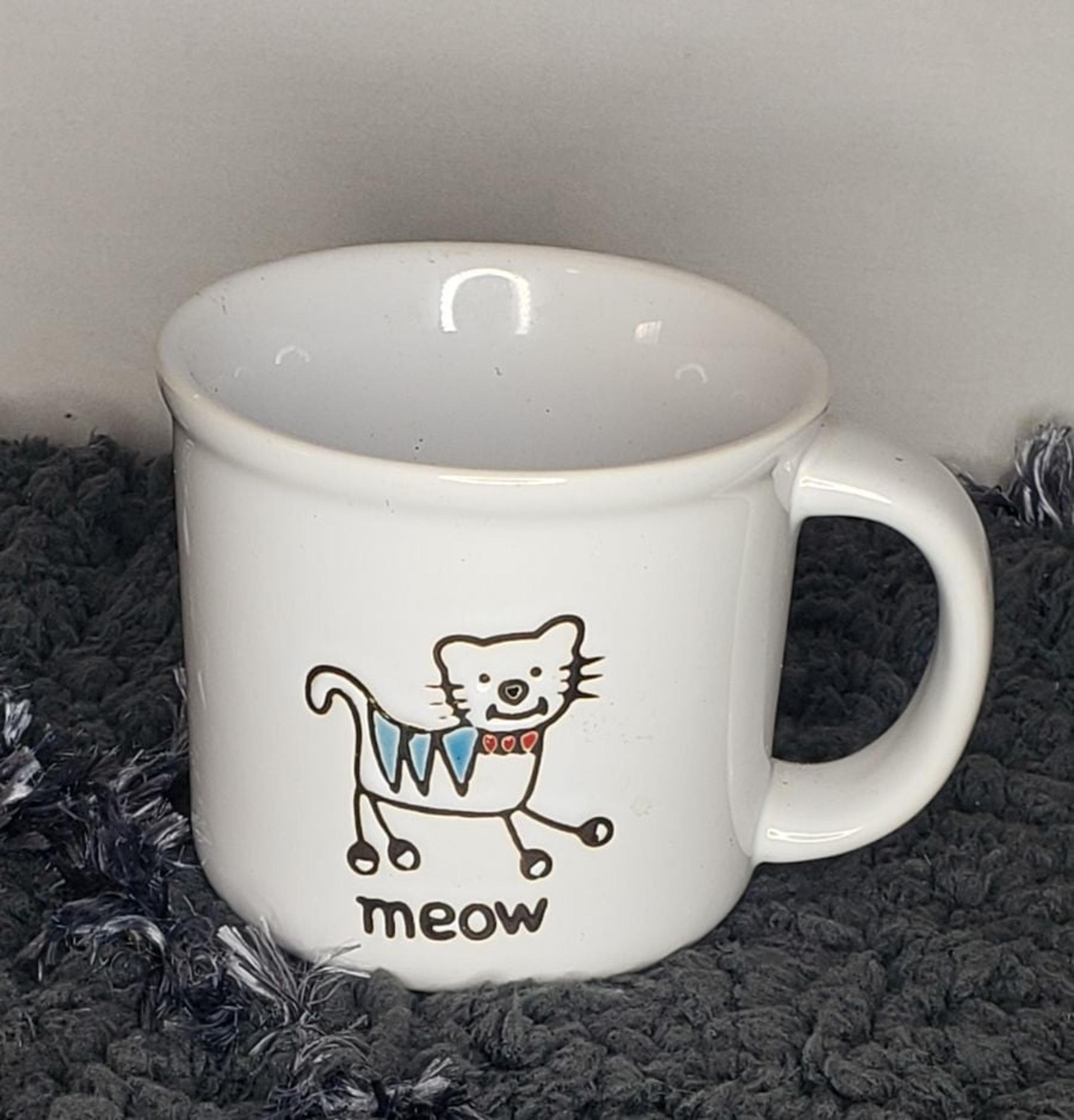 PetRageous Designs Cat Feline MEOW White