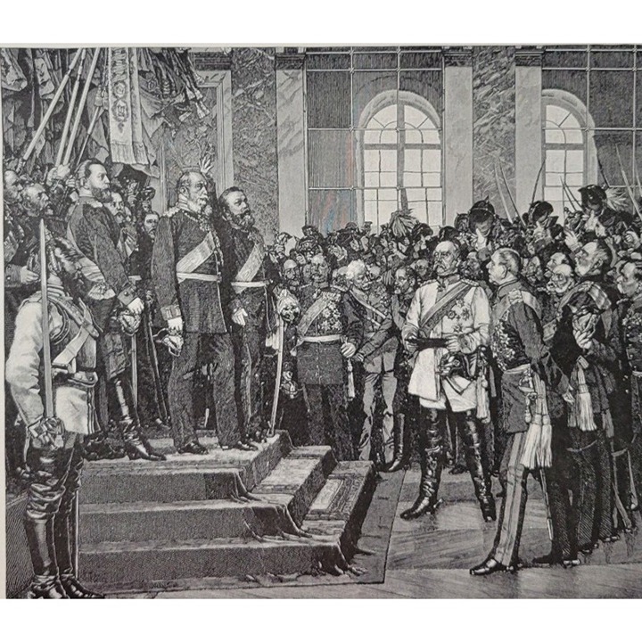 PROCLAMATION OF THE GERMAN EMPIRE AT VERSAILLES by Anton von Werner 1894 Print