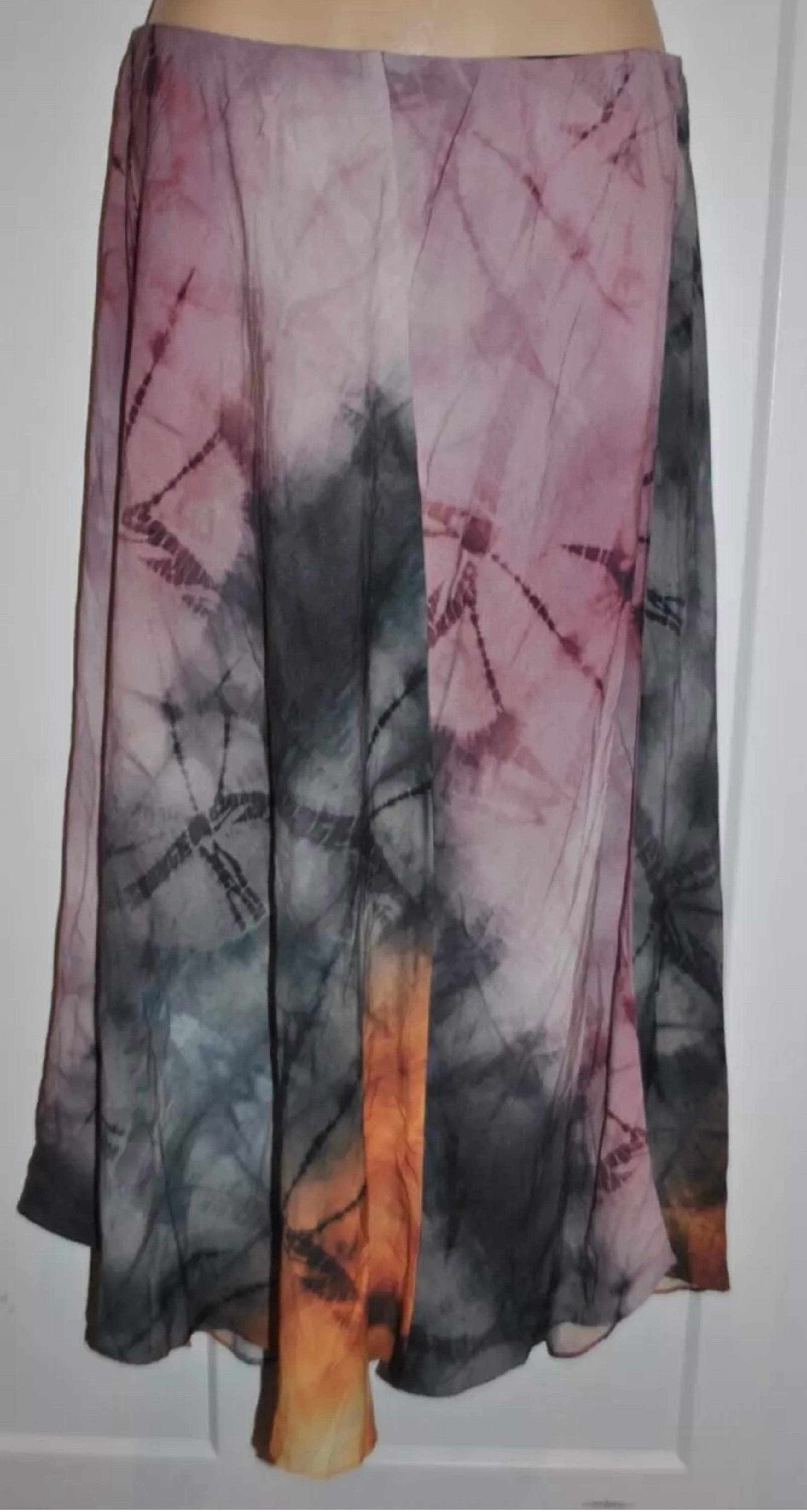 Johnny Was Calme Tie Dye Asymmetrical Maxi Skirt size S NWT $225