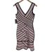 Guess Flounce Bandage Bodycon Dress Knee Length Women XS Pink Navy NWT