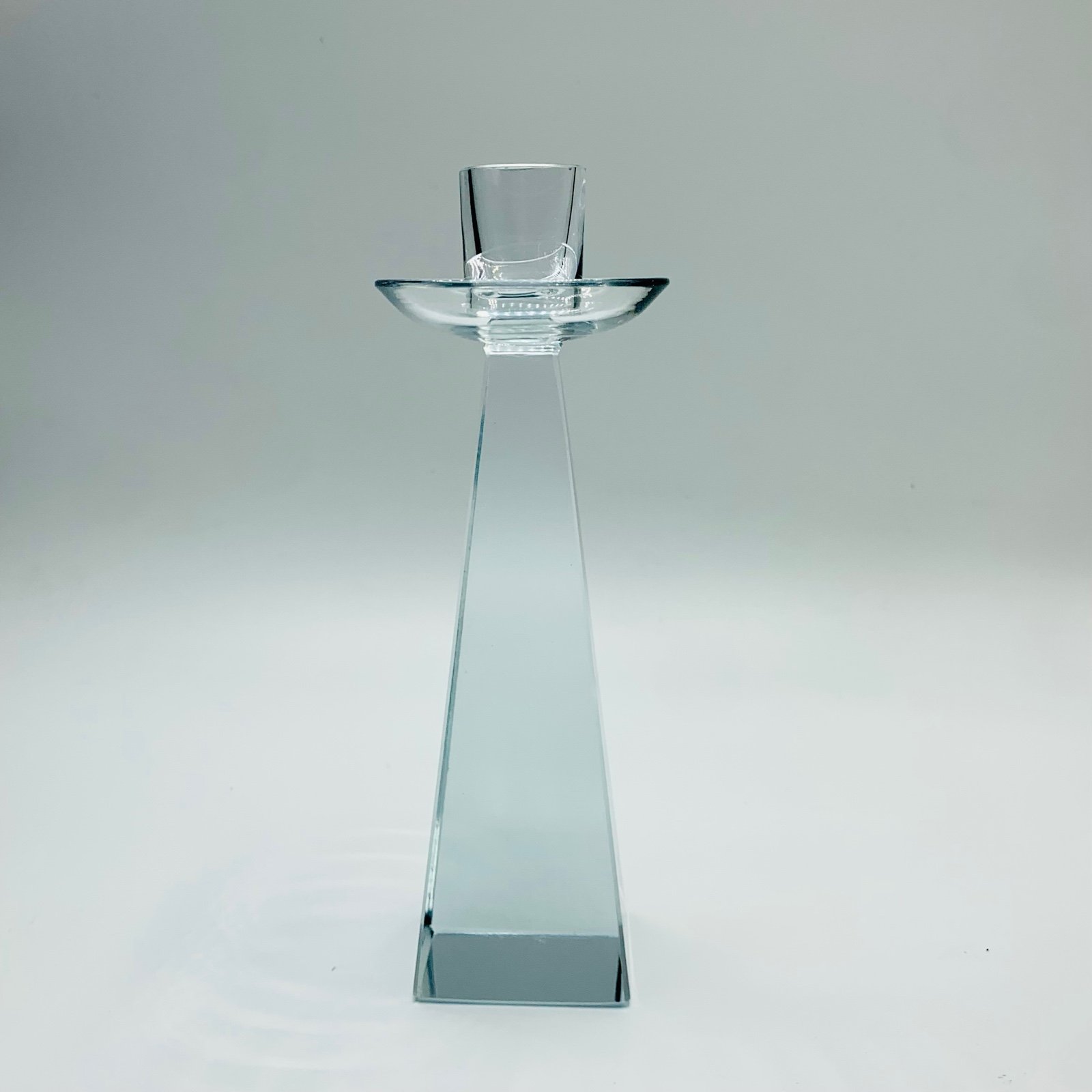 Vintage MCM Strombergshyttan Asta Stromberg Glass Candle Holder P52 Signed