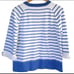 Lily Pulitzer Knit Top Size L White Blue Striped Fringe Nautical Coastal Pin
