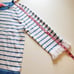 Lily Pulitzer Knit Top Size L White Blue Striped Fringe Nautical Coastal Pin