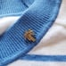Lily Pulitzer Knit Top Size L White Blue Striped Fringe Nautical Coastal Pin