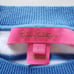 Lily Pulitzer Knit Top Size L White Blue Striped Fringe Nautical Coastal Pin