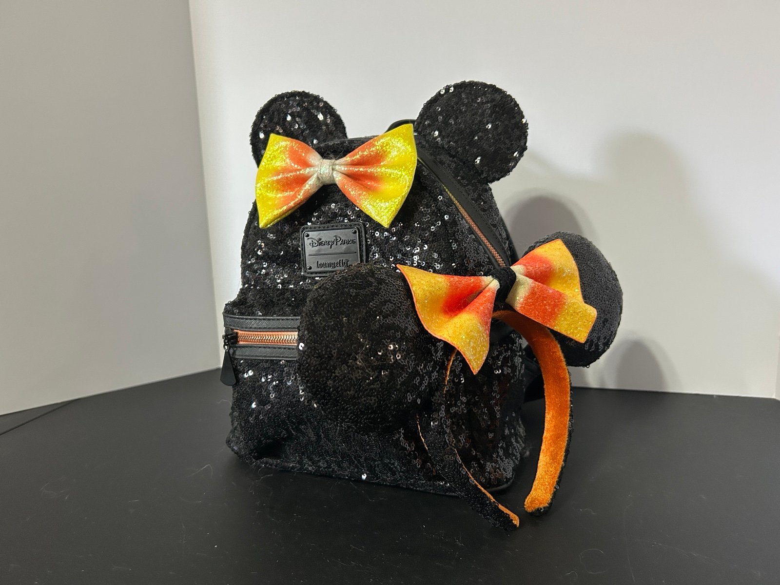 Disney black candy corn loungfly with ears
