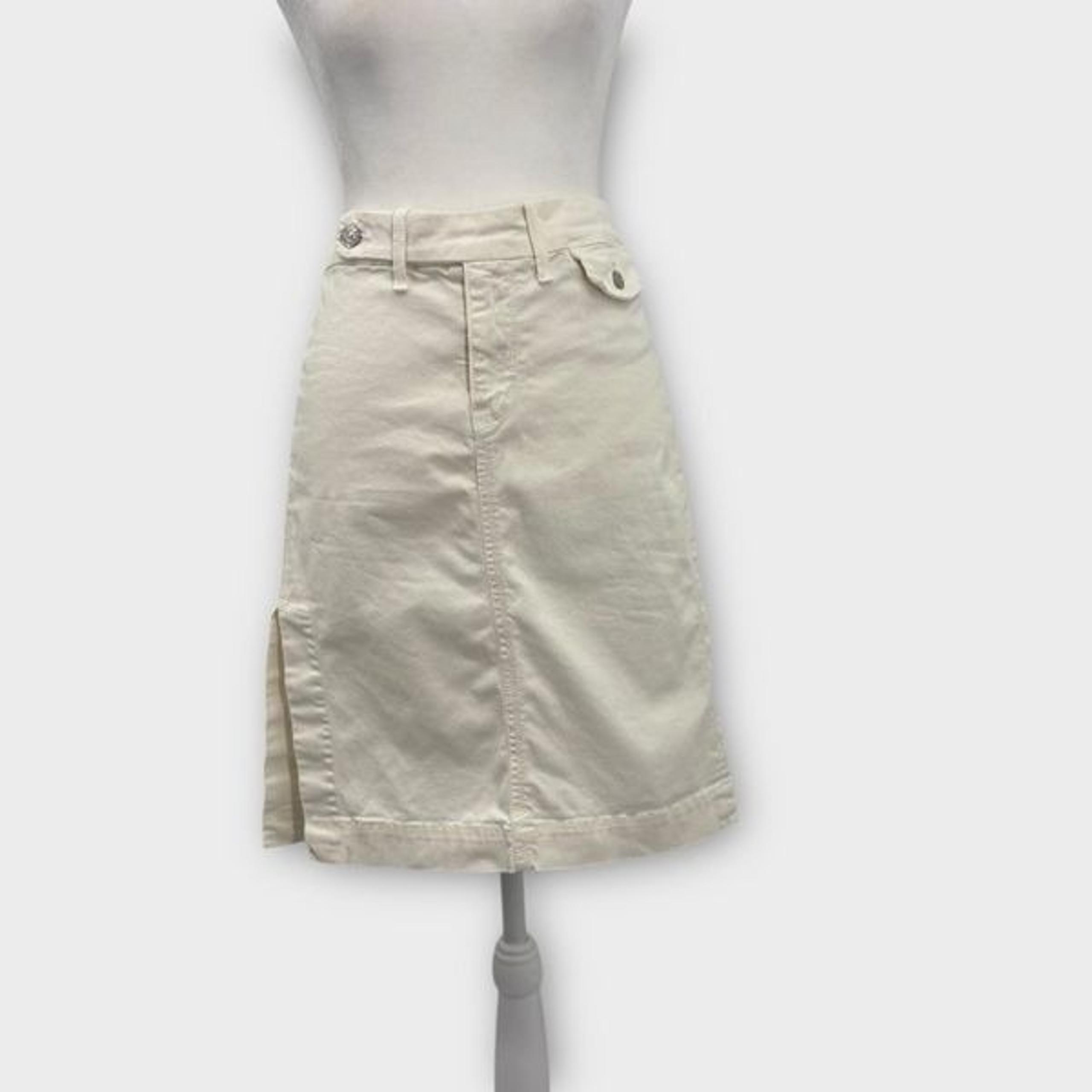 7 For All Mankind A-Line Above Knee Skirt in Bone Women’s Size 26