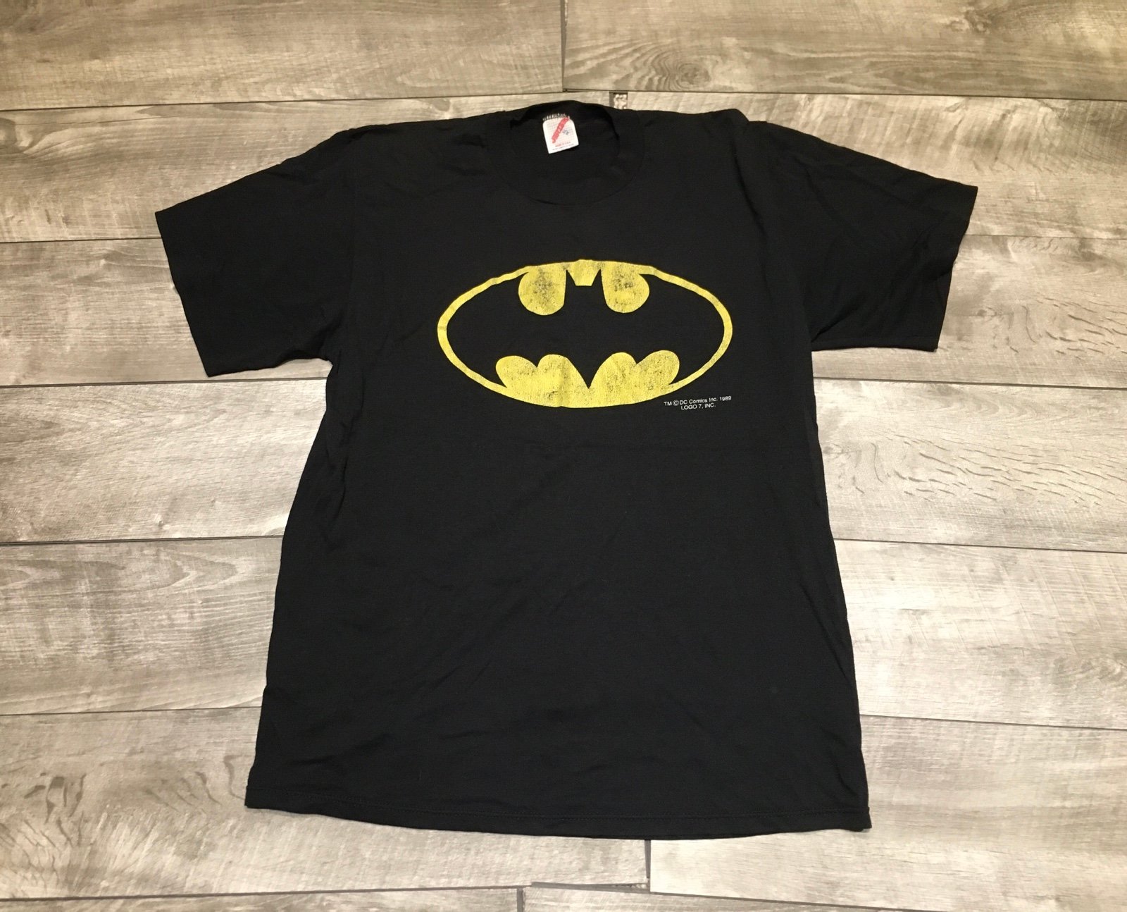 DC Comics Batman Black Single Stitch Tshirt Tee Vintage Jerzees. Size XLarge XL