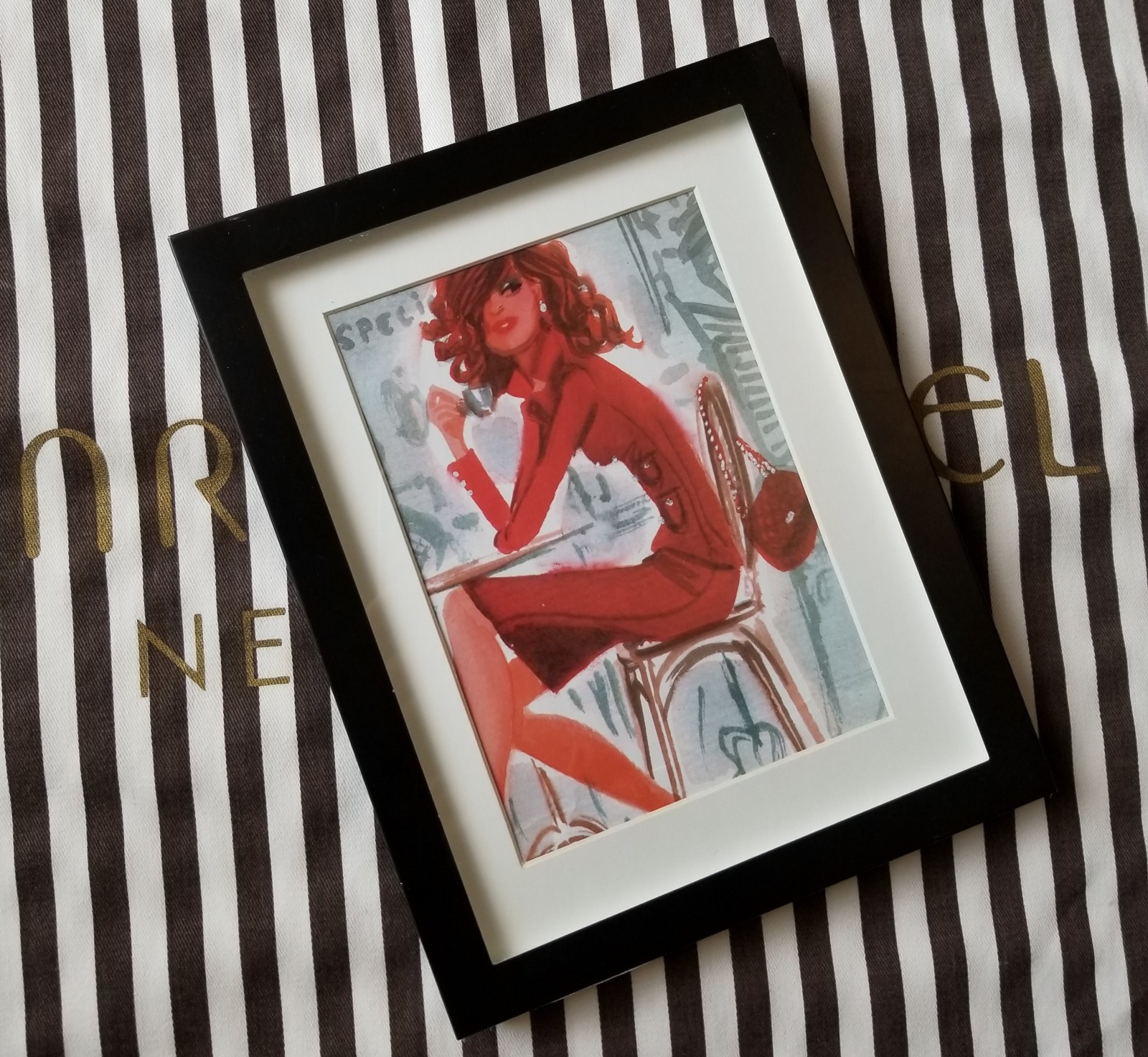 Custom Framed Henri Bendel Artist Izak Zenou Art