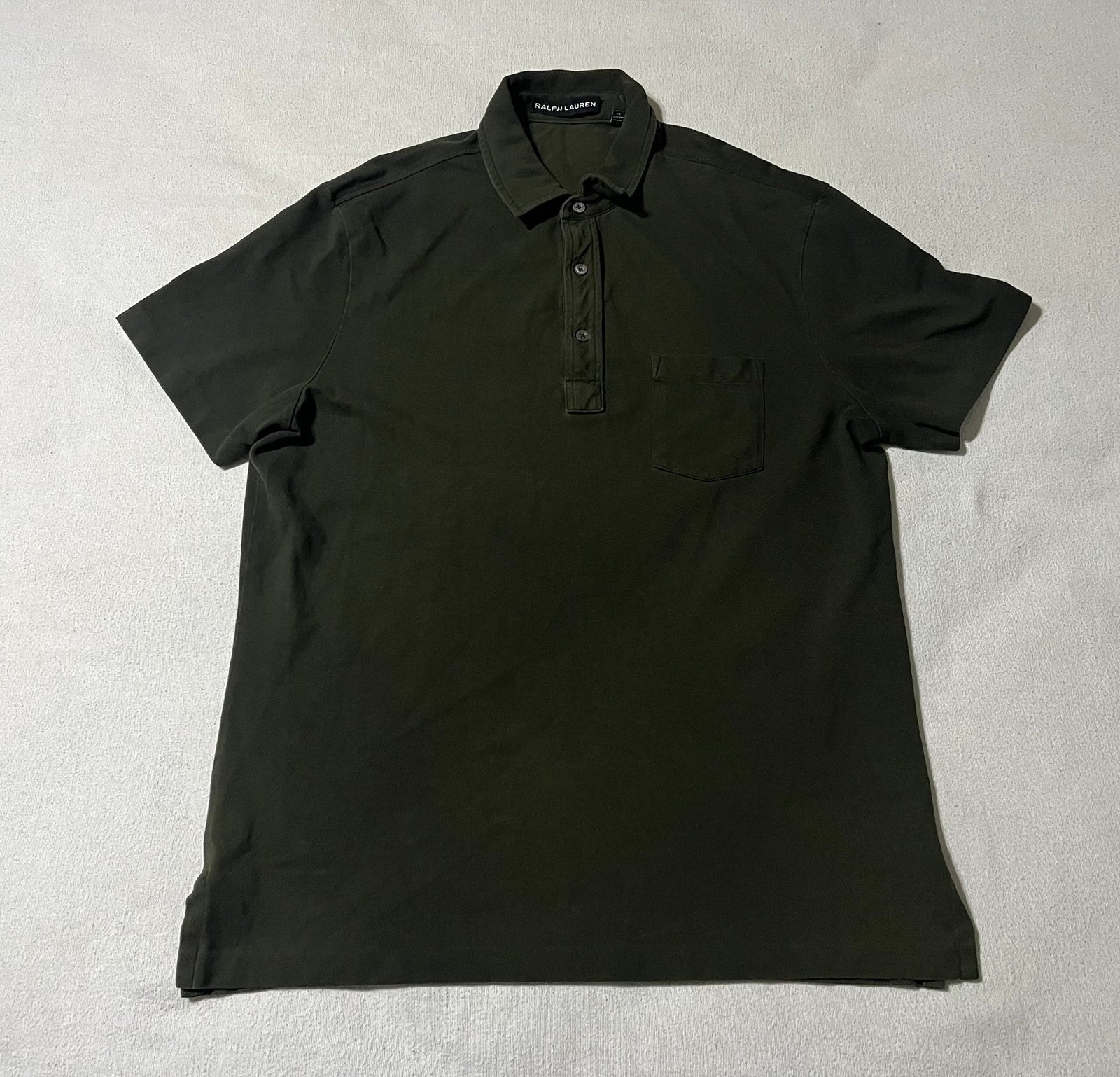 Ralph Lauren Black Label Mens Large Polo Shirt Green Golf Pima Cotton